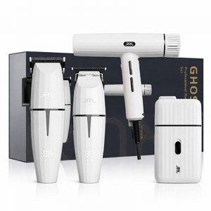 סט מכונות מקצועי למספרות JRL Ghost White – מכונות תספורת + פן + מכונת גילוח סט מכונות מקצועי למספרות JRL Ghost White – מכונות תספורת + פן + מכונת גילוח